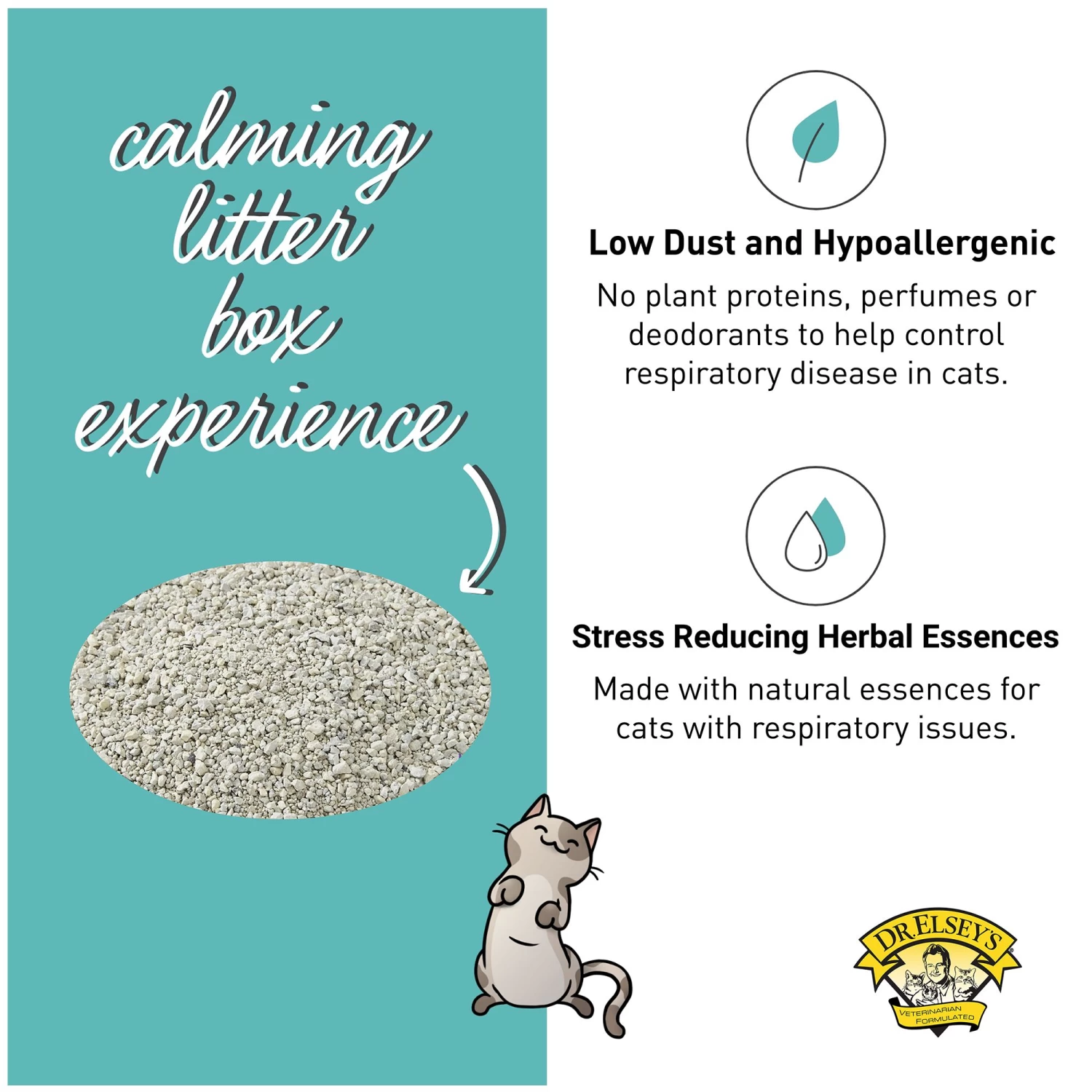 Dr. Elsey's Precious Cat R&R Respiratory Relief Clumping Multi-Cat Clay Cat Litter - Low Dust 5 Dr. Elsey's Precious Cat R&R Respiratory Relief Clumping Multi-Cat Clay Cat Litter - Low Dust - Image 3