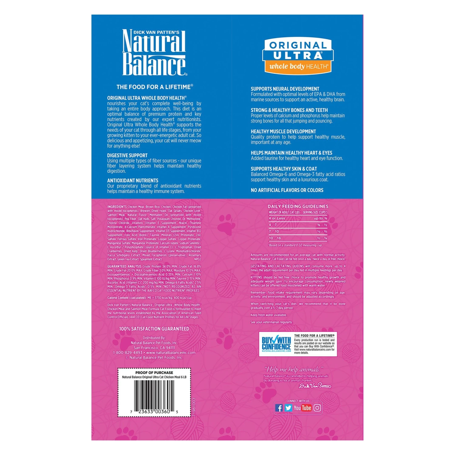 Natural Balance Original Ultra Whole Body Health Cat Food - Gluten Free, Chicken Meal & Salmon Meal 4 Natural Balance Original Ultra Whole Body Health Cat Food - Gluten Free, Chicken Meal & Salmon Meal - Image 2