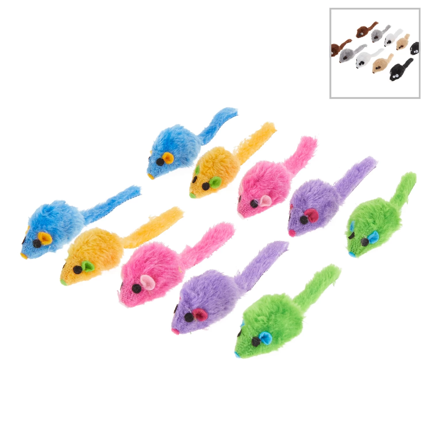 Whisker City® Mice Cat Toys - 10 Pack (COLOR VARIES) 3 Whisker City® Mice Cat Toys - 10 Pack (COLOR VARIES) - Image 2