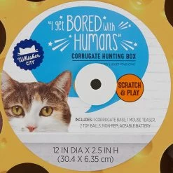 Whisker City® Corrugate Cheese Hunting Box Cat Toy With Teaser -Catit Store 5294132 alt2