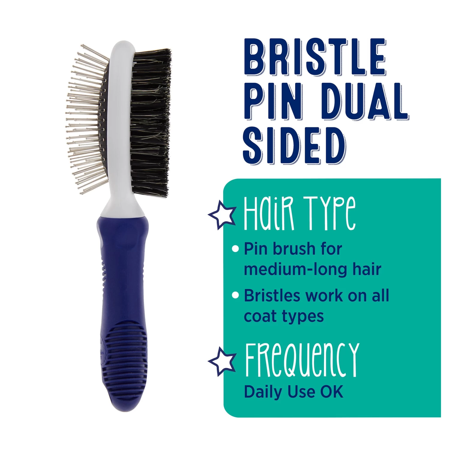 Whisker City® Pin & Bristle Combo Cat Brush 4 Whisker City® Pin & Bristle Combo Cat Brush - Image 2