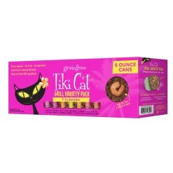 Tiki Cat® Grill Wet Cat Food Non-GMO, Grain & Potato Free - Variety Pack, 8ct