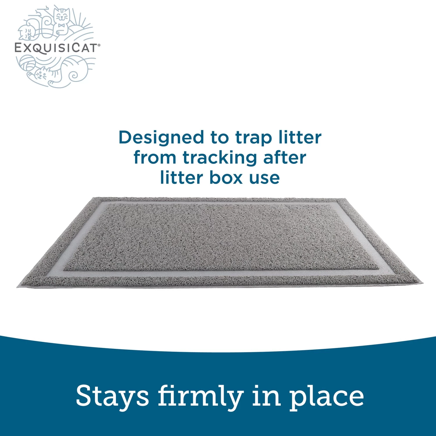 ExquisiCat® Scatter Control Cat Litter Mat - Gray 4 ExquisiCat® Scatter Control Cat Litter Mat - Gray - Image 2