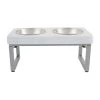 Whisker City® Foldable White Marble Double Diner Elevated Cat Bowls, 1.25-cup -Catit Store 5304799