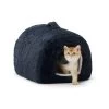 Whisker City® Navy Fur Cat Hide Hut Bed -Catit Store 5305057