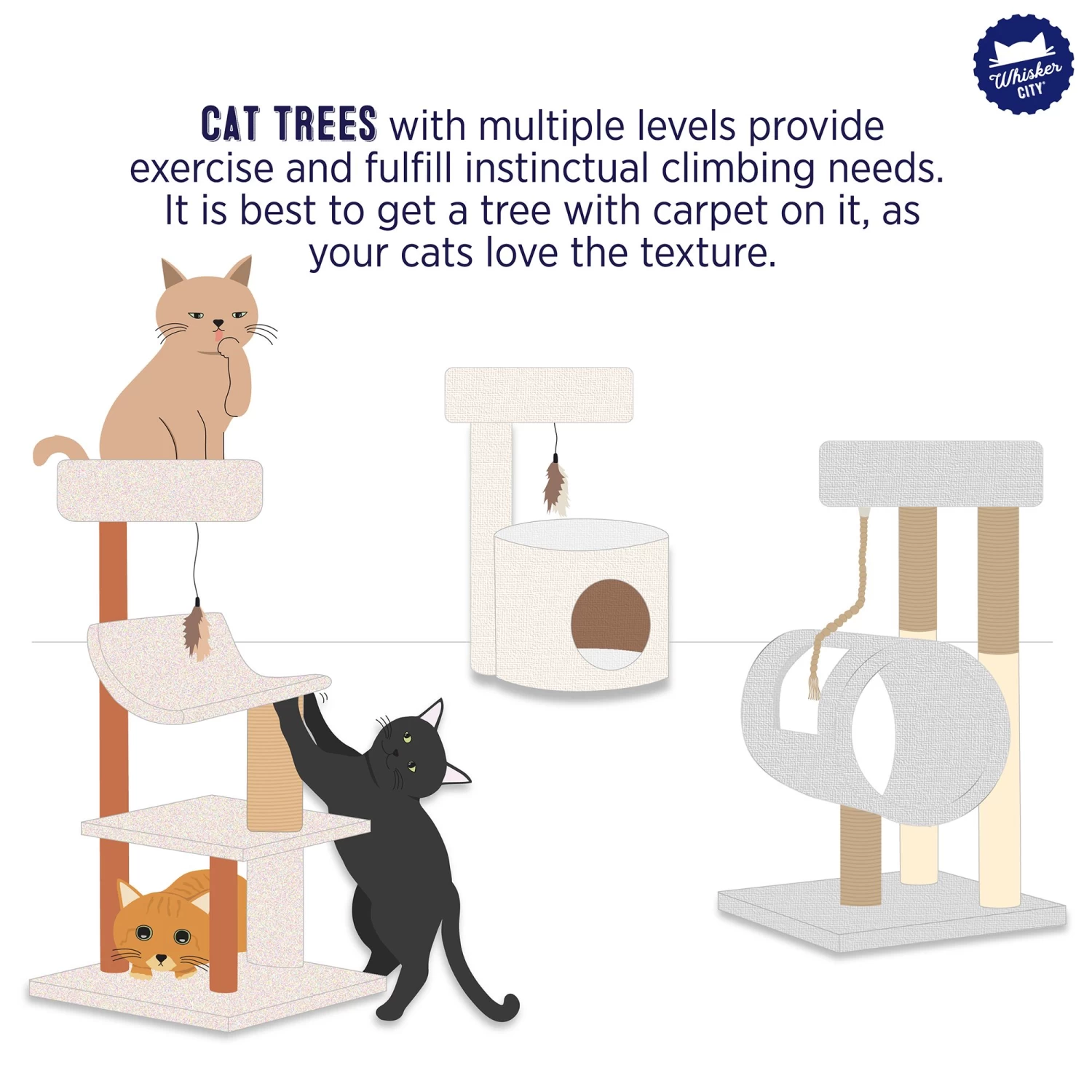 Whisker City® 60-in Playbox, Ball Track With Scratcher Toys Cat Tree 4 Whisker City® 60-in Playbox, Ball Track With Scratcher Toys Cat Tree - Image 2