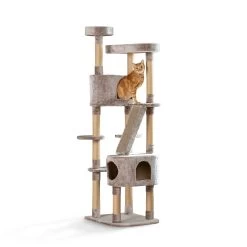 Whisker City® 70-in Plush Mansion Cat Tree