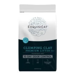 ExquisiCat Premium Clumping Multi-Cat Clay Cat Litter - Unscented, Low Dust