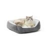 Whisker City® Grey Rose Stitch Cuddler Cat Bed 1 Whisker City® Grey Rose Stitch Cuddler Cat Bed -Catit Store 5320675