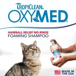 TropiClean® OxyMed Hairball Relief No-Rinse Foaming Shampoo For Cats 10 TropiClean® OxyMed Hairball Relief No-Rinse Foaming Shampoo For Cats -Catit Store 5321240 alt3