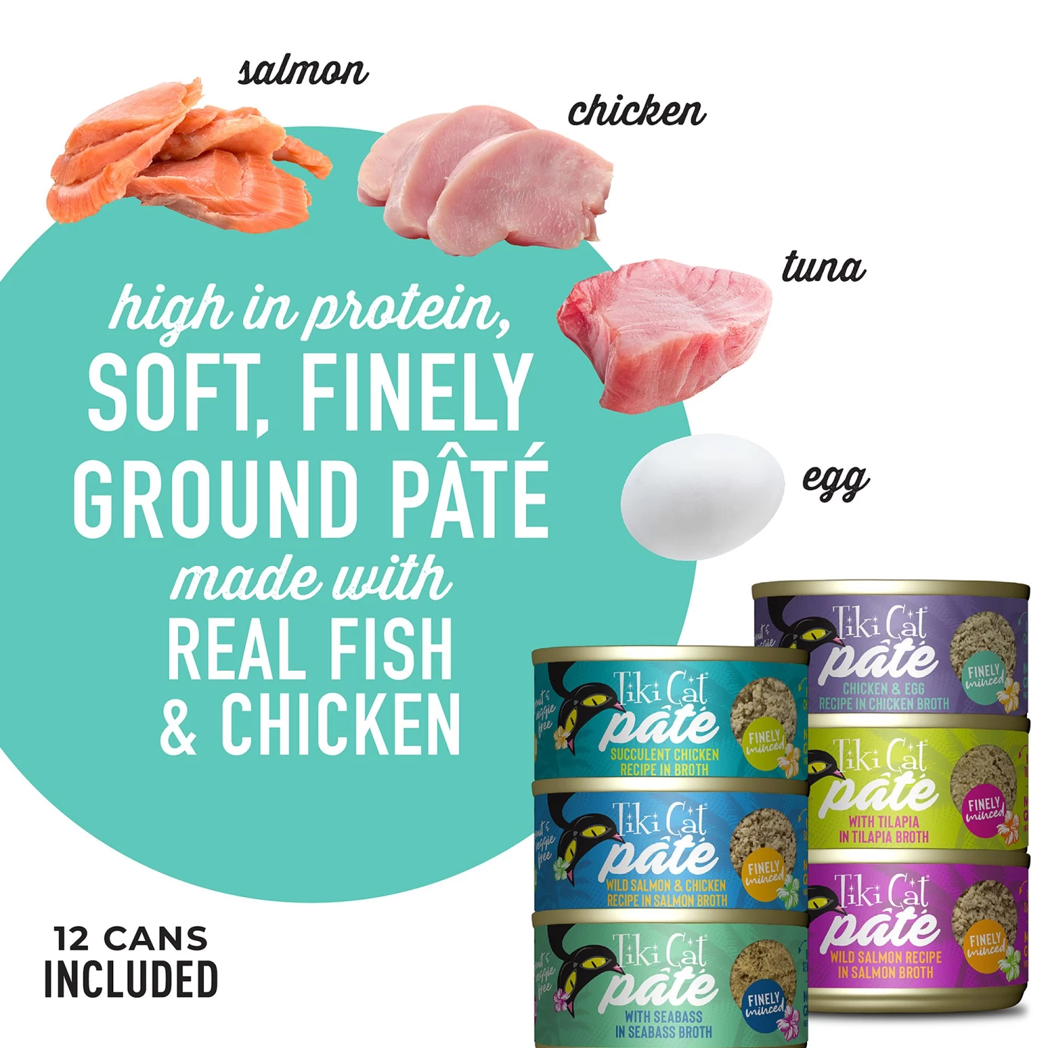 Tiki Cat® Luau Pate Wet Cat Food Variety Pack - 12ct, Natural, Grain Free 5 Tiki Cat® Luau Pate Wet Cat Food Variety Pack - 12ct, Natural, Grain Free - Image 3