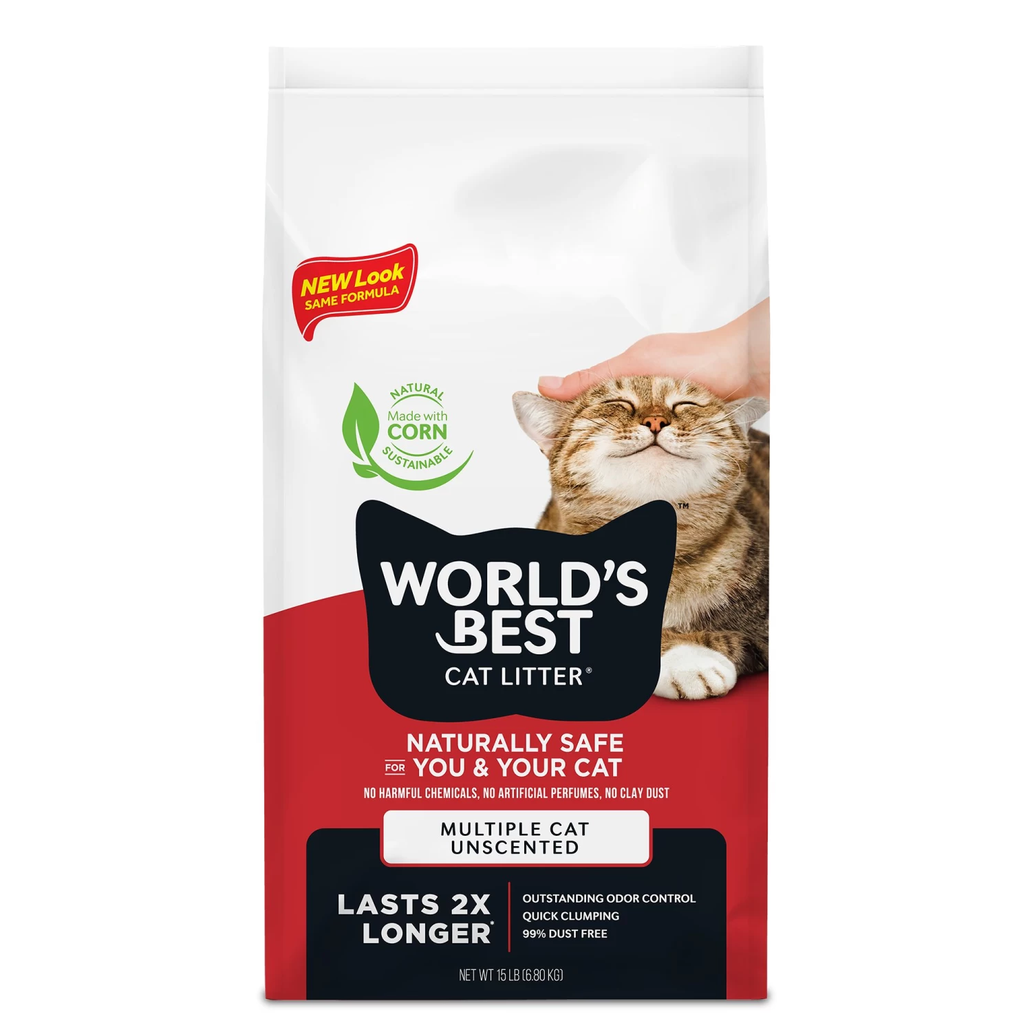 World's Best ™ Clumping Multi-Cat Corn Cat Litter - Unscented, Lightweight, Low Dust, Natural 3 World's Best ™ Clumping Multi-Cat Corn Cat Litter - Unscented, Lightweight, Low Dust, Natural