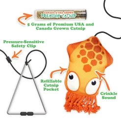 Meowijuana® Jump 'n' Jamb Deep Sea Squid Refillable Door Jamb Cat Toy - Catnip -Catit Store 5324628 alt2