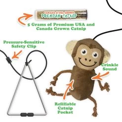 Meowijuana® Jump 'n' Jamb Get The Monkey Off Your Back Refillable Door Jamb Cat Toy - Catnip -Catit Store 5324629 alt2