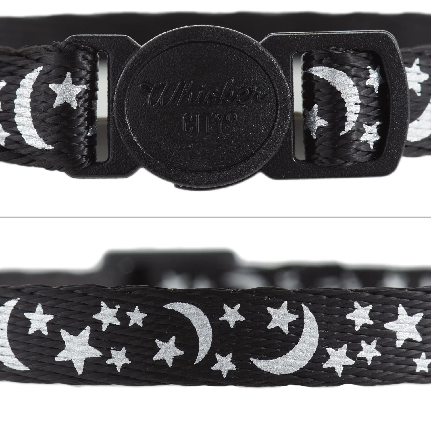 Whisker City® Moon & Stars Reflective Kitten & Cat Collar 6 Whisker City® Moon & Stars Reflective Kitten & Cat Collar - Image 4