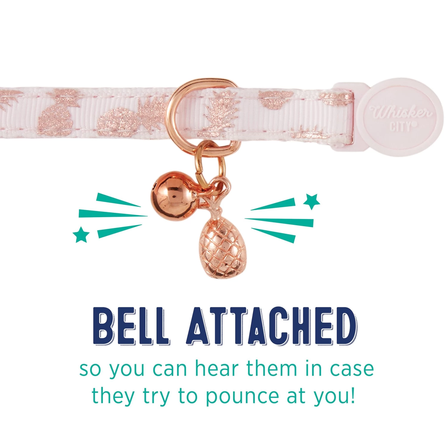 Whisker City® Pink Pineapple Adjustable Cat Collar 6 Whisker City® Pink Pineapple Adjustable Cat Collar - Image 4