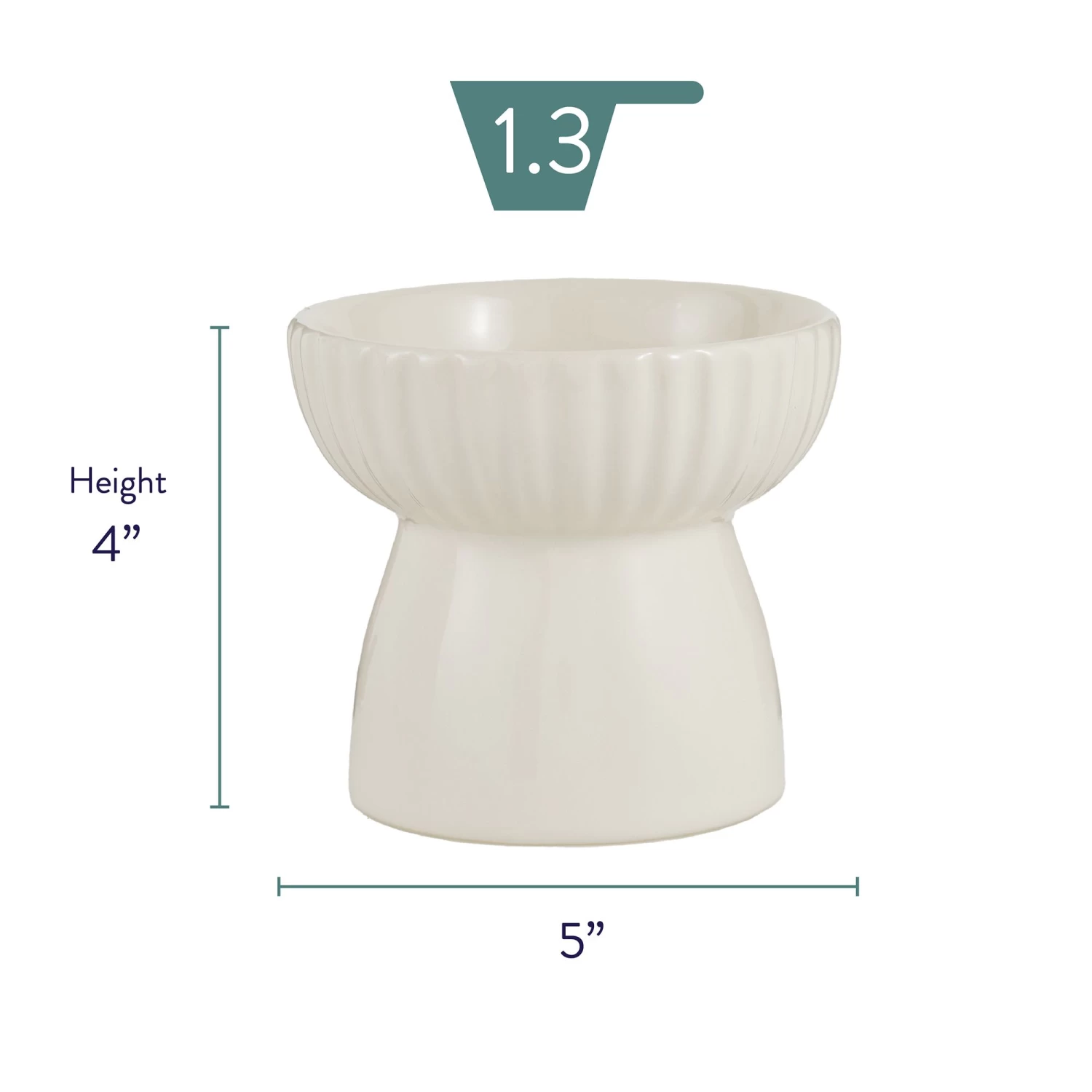 Whisker City® Boho Ivy Raised Cat Bowl, 1.25-cup 4 Whisker City® Boho Ivy Raised Cat Bowl, 1.25-cup - Image 2