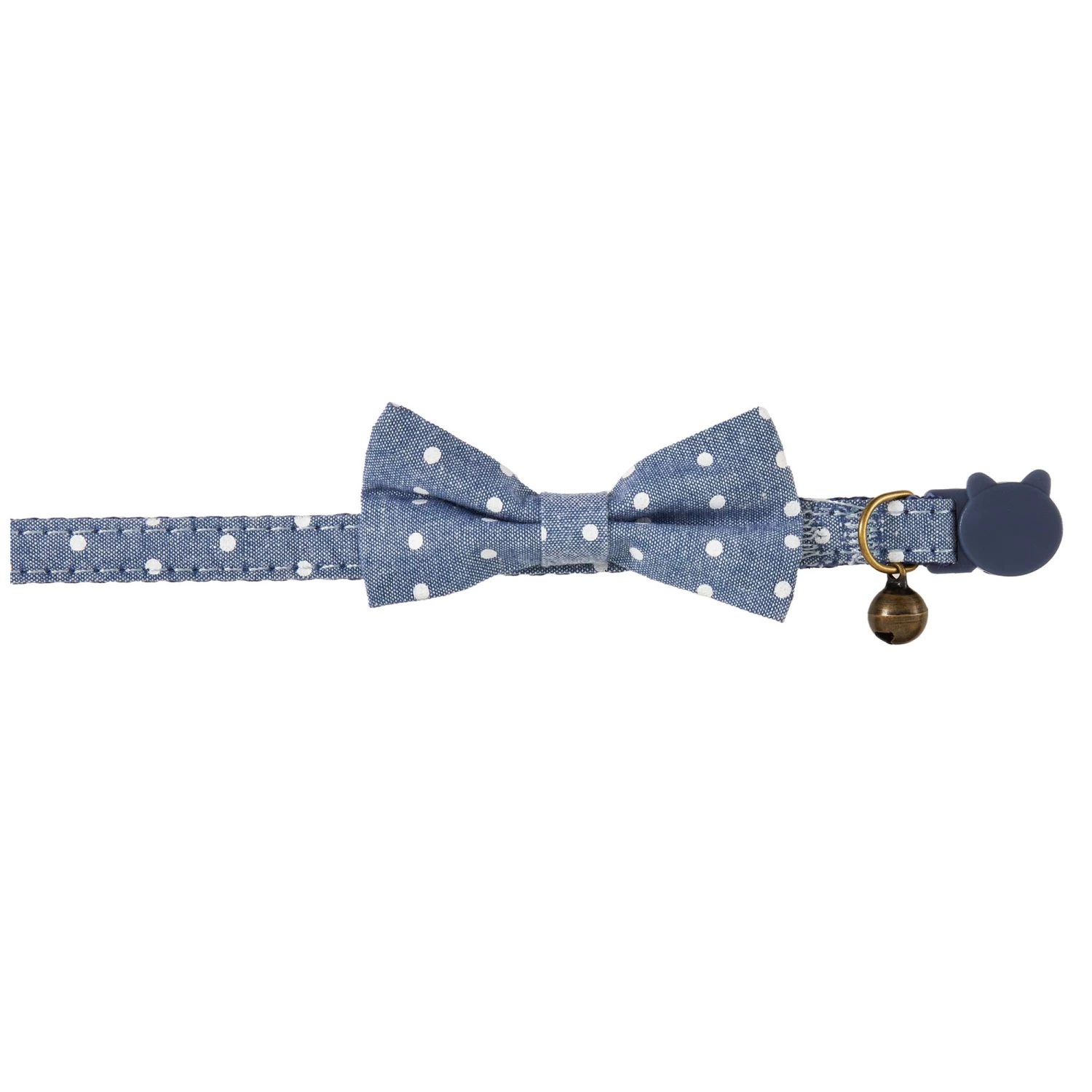 Whisker City® Blue Dots Bow Tie Easy Release Kitten & Cat Collar 3 Whisker City® Blue Dots Bow Tie Easy Release Kitten & Cat Collar