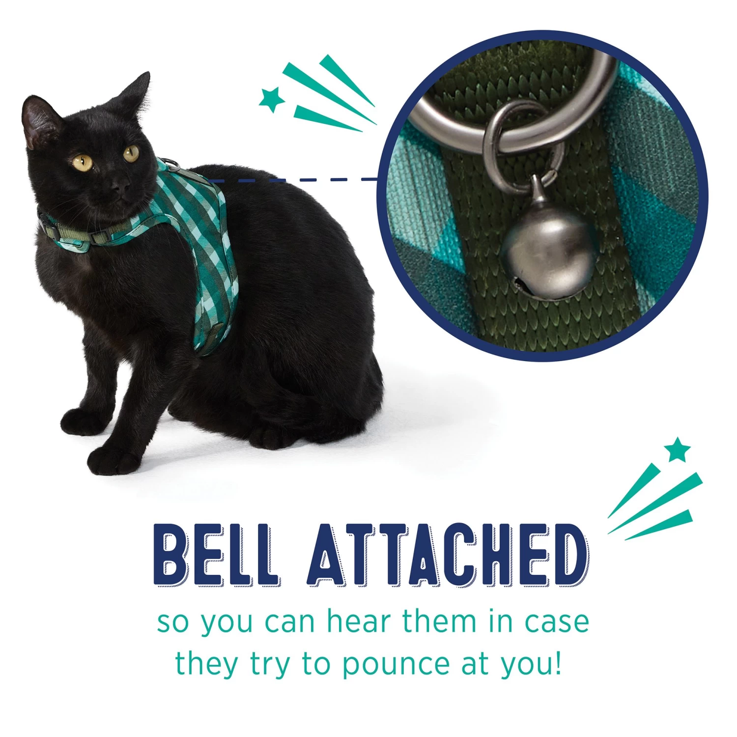 Whisker City® Green Plaid Cat Leash & Harness Combo 7 Whisker City® Green Plaid Cat Leash & Harness Combo - Image 5