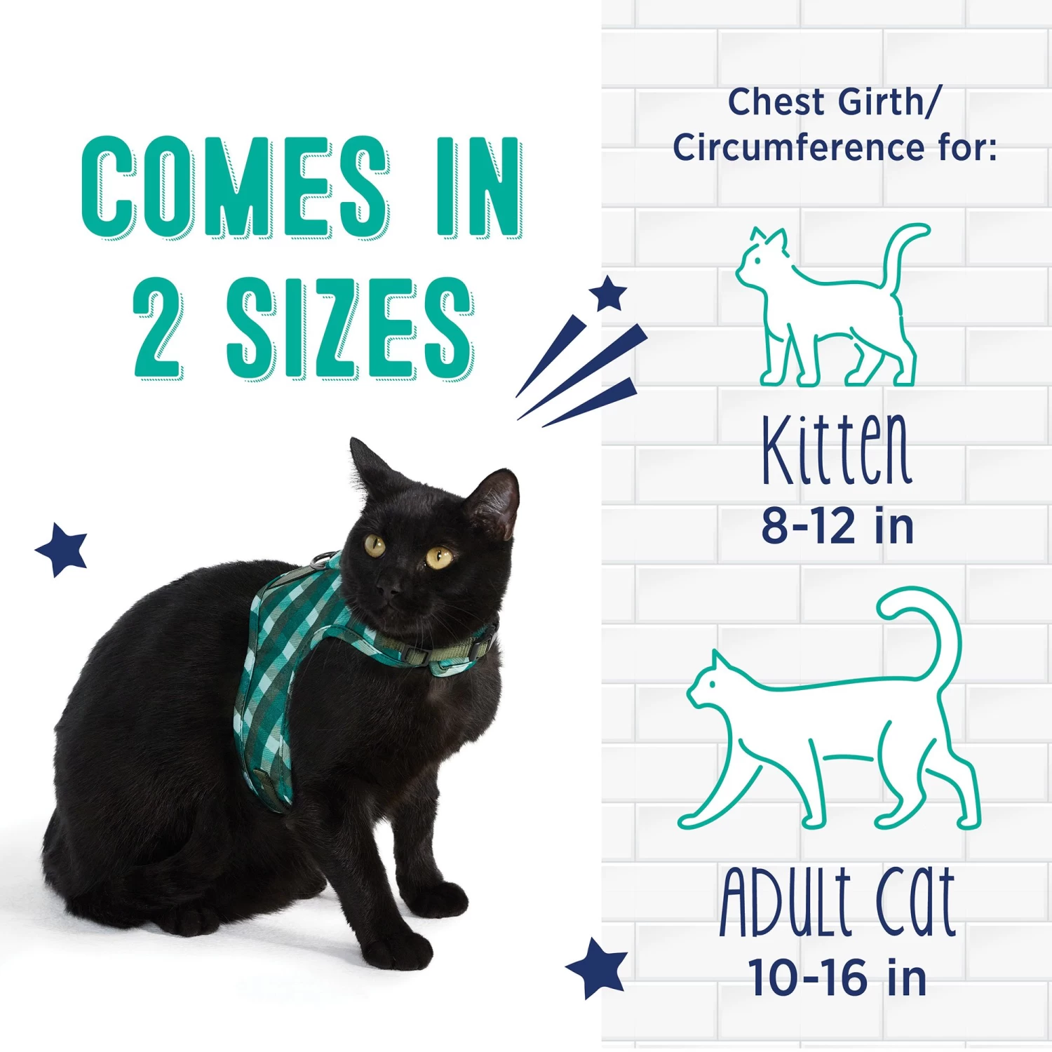 Whisker City® Green Plaid Cat Leash & Harness Combo 8 Whisker City® Green Plaid Cat Leash & Harness Combo - Image 6