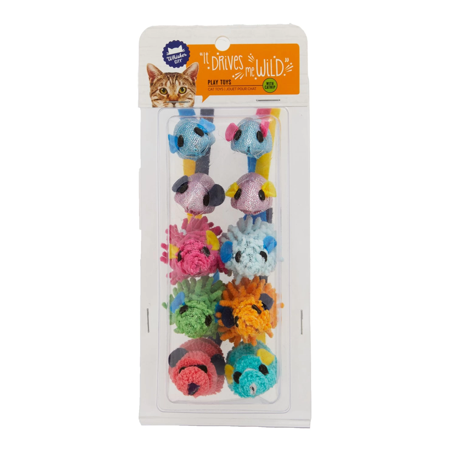 Whisker City® Plush Mice Cat Toy - 10 Pack 4 Whisker City® Plush Mice Cat Toy - 10 Pack - Image 2