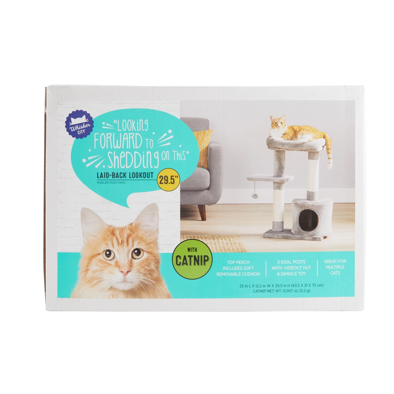 Whisker City® 29.5-in Laid-Back Lookout With Catnip Cat Tree 5 Whisker City® 29.5-in Laid-Back Lookout With Catnip Cat Tree - Image 3