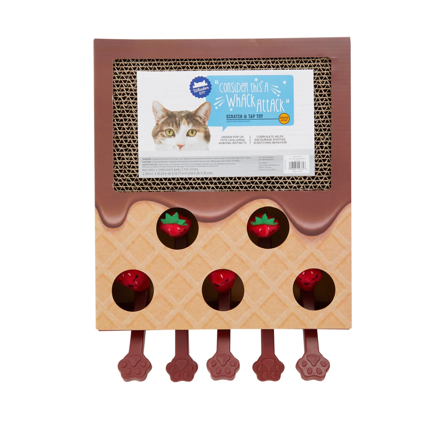 Whisker City® Whackaberry Corrugate Scratcher Cat Toy 7 Whisker City® Whackaberry Corrugate Scratcher Cat Toy - Image 5