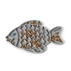 Whisker City® Grey Fish Slow-Feeder Cat Mat -Catit Store 5337518 alt2