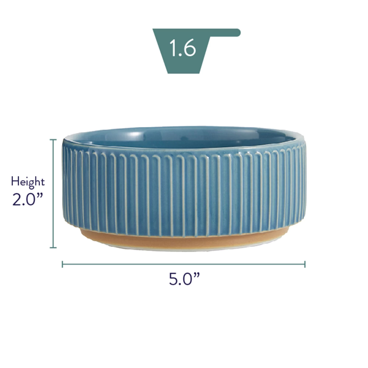 Whisker City® Ceramic Ribbed Cat Bowl, 1.5-cup 4 Whisker City® Ceramic Ribbed Cat Bowl, 1.5-cup - Image 2