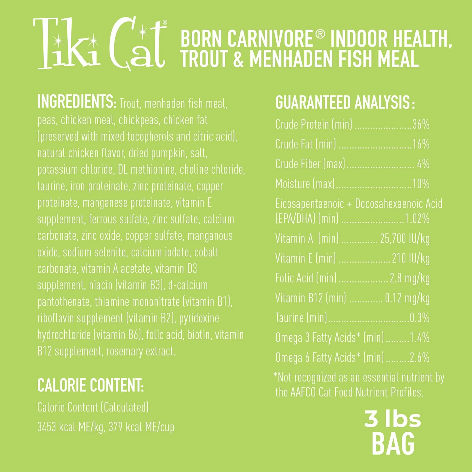 Tiki Cat® Born Carnivore® For Indoor Cat Food # Trout & Menhaden Fish, Non-GMO 4 Tiki Cat® Born Carnivore® For Indoor Cat Food # Trout & Menhaden Fish, Non-GMO - Image 2