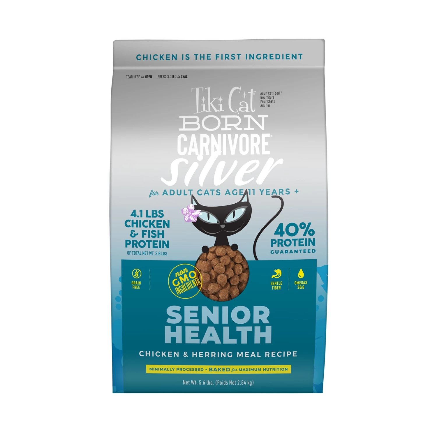 Tiki Cat Born Carnivore Silver - Senior - Chicken & Herring - 5.6LB 3 Tiki Cat Born Carnivore Silver - Senior - Chicken & Herring - 5.6LB