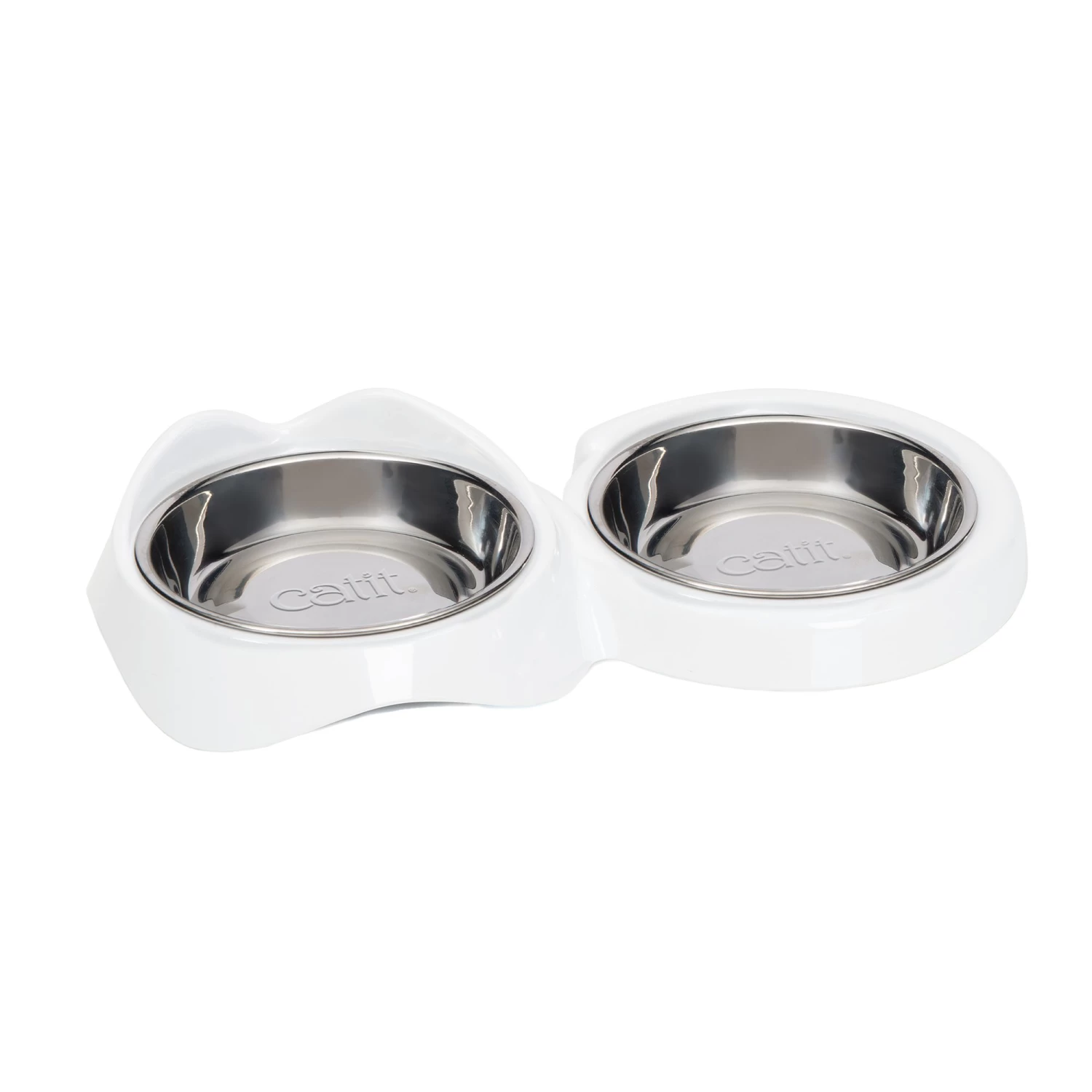 Catit PIXI Cat Food Double Dish - White 3 Catit PIXI Cat Food Double Dish - White