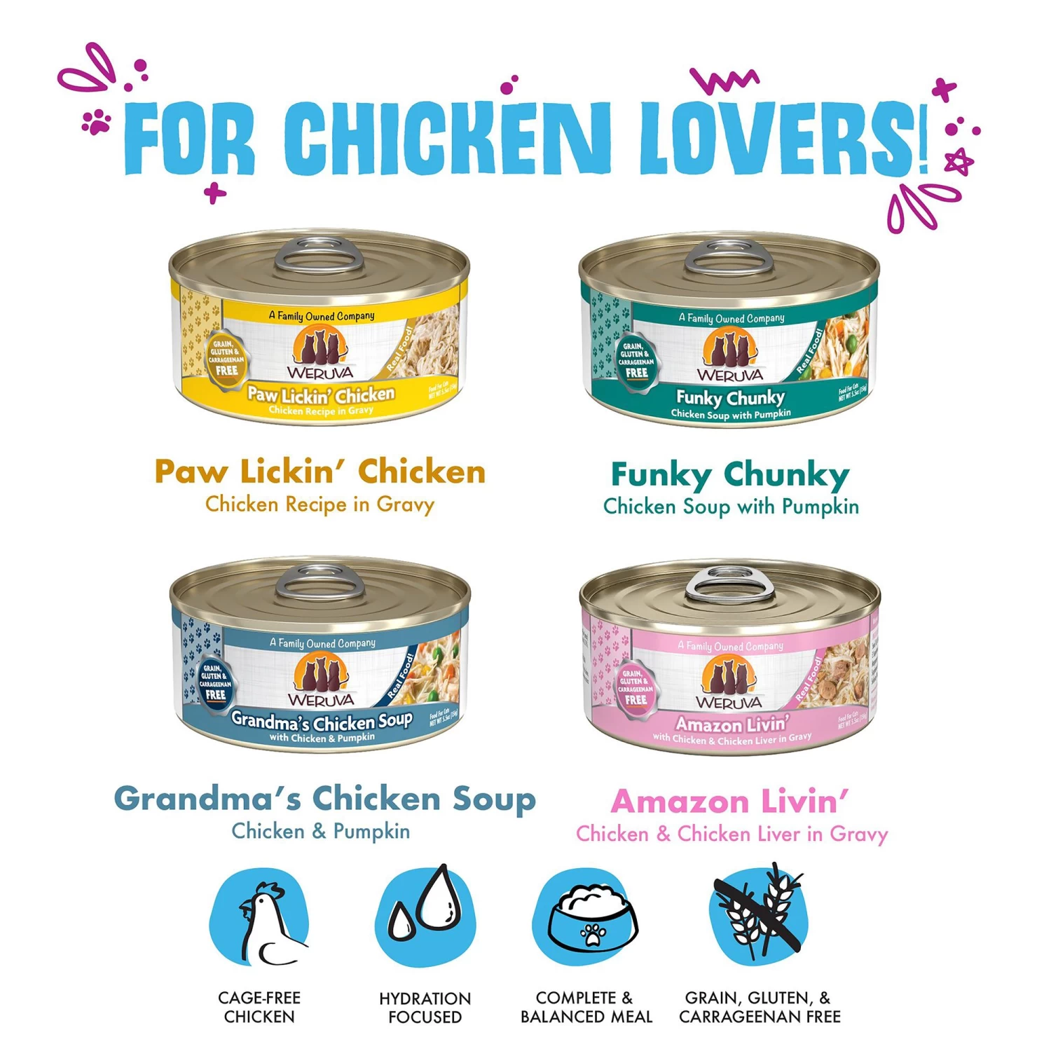 Weruva Classics Meow You Doin'? Wet Cat Food - Variety Pack, 12ct 4 Weruva Classics Meow You Doin'? Wet Cat Food - Variety Pack, 12ct - Image 2