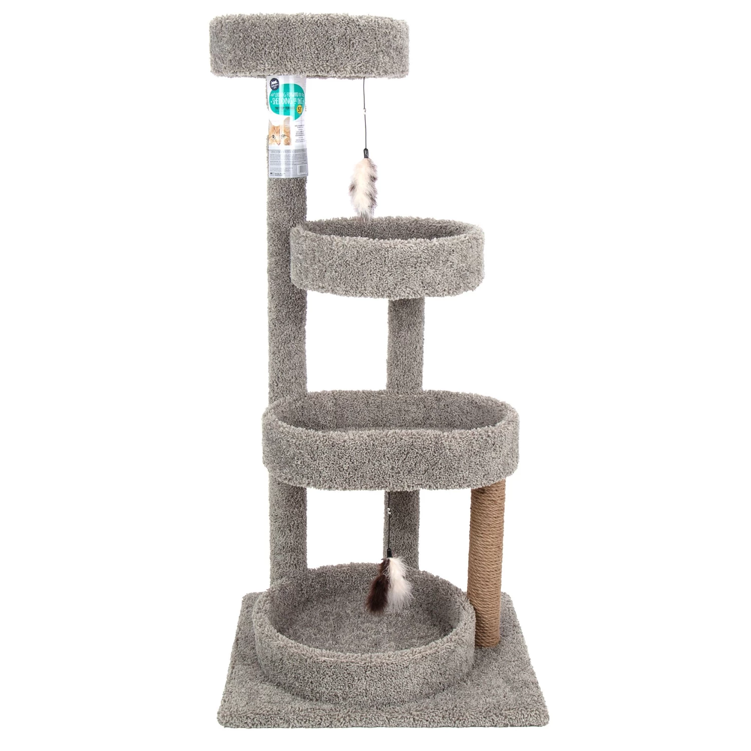 Whisker City® 51-in Treetop Terrace Cat Tower (COLOR VARIES) 5 Whisker City® 51-in Treetop Terrace Cat Tower (COLOR VARIES) - Image 3