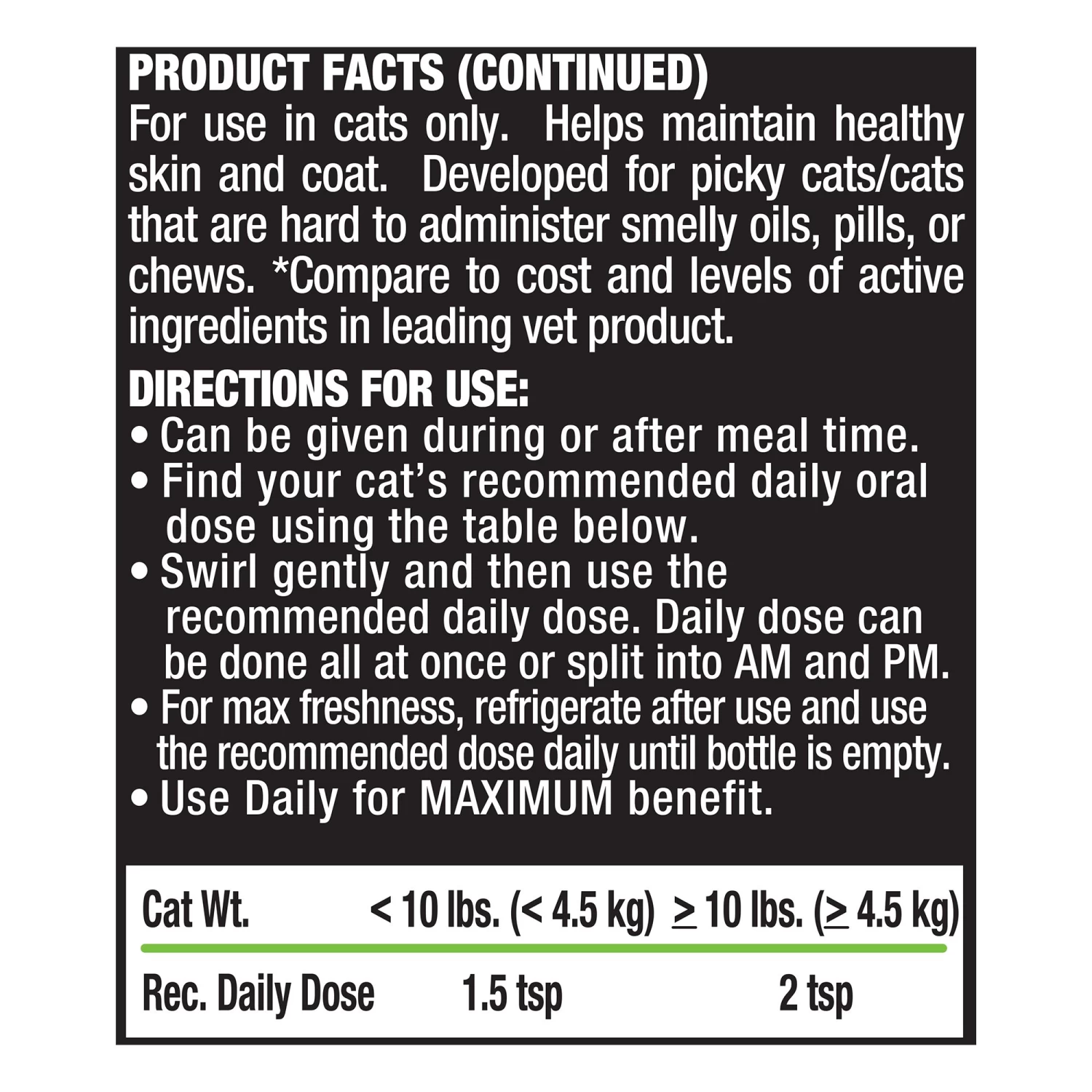 Liquid-Vet Feline Skin & Coat All Life Stages Cat Supplement - Seafood 5 Liquid-Vet Feline Skin & Coat All Life Stages Cat Supplement - Seafood - Image 3