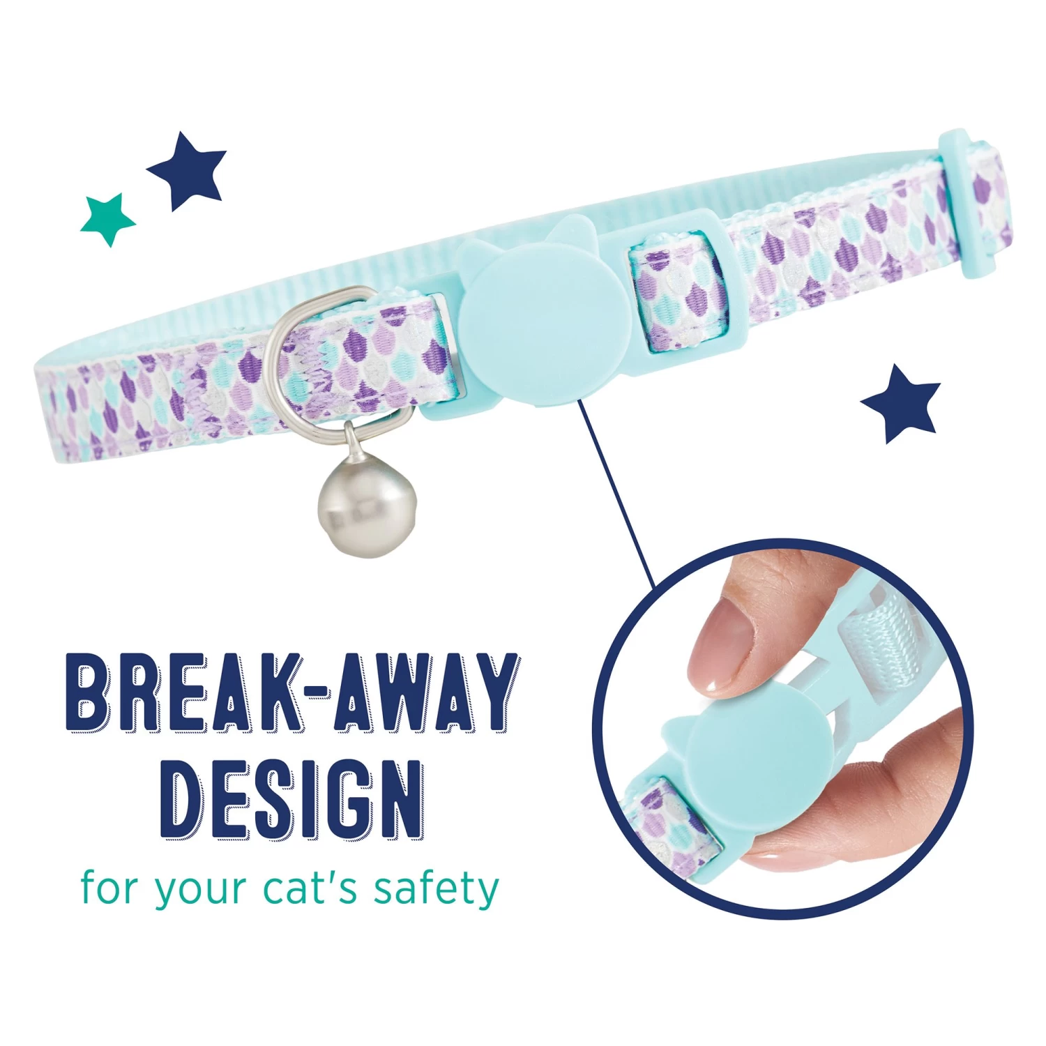 Whisker City® Mermaid Scales Easy Release Kitten & Cat Collar 5 Whisker City® Mermaid Scales Easy Release Kitten & Cat Collar - Image 3