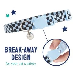 Whisker City® Blue Checkered Easy Release Kitten & Cat Collar 9 Whisker City® Blue Checkered Easy Release Kitten & Cat Collar -Catit Store 5342317 alt2