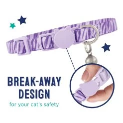 Whisker City® Purple Zebra Print Easy Release Kitten & Cat Collar -Catit Store 5342789 alt2