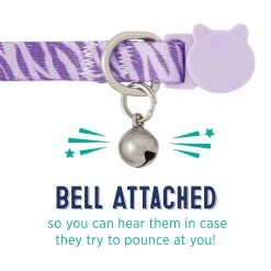 Whisker City® Purple Zebra Print Easy Release Kitten & Cat Collar -Catit Store 5342789 alt3