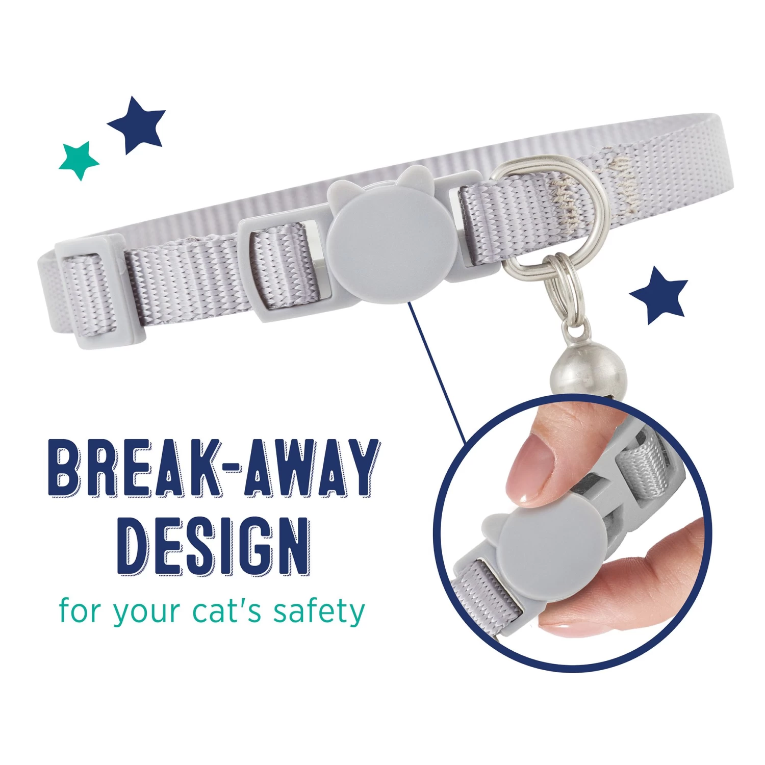 Whisker City® Gray Easy Release Kitten & Cat Collar 5 Whisker City® Gray Easy Release Kitten & Cat Collar - Image 3