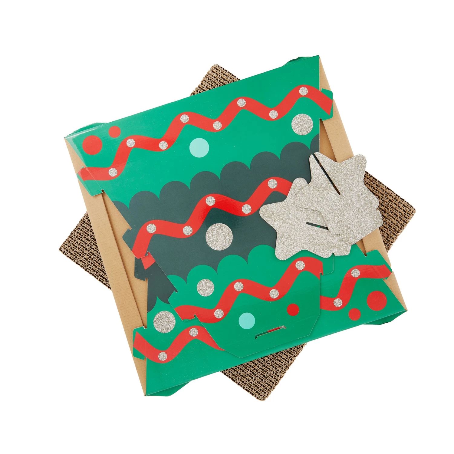 Merry & Bright™ Holiday Tree Corrugate Hut Cat Scratcher 4 Merry & Bright™ Holiday Tree Corrugate Hut Cat Scratcher - Image 2