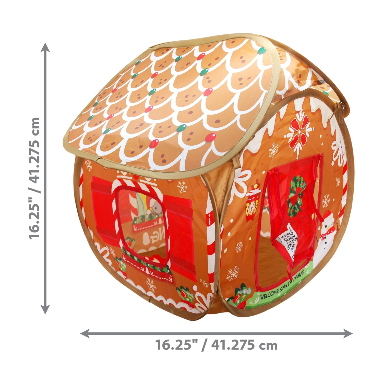 KONG® Holiday Play Spaces Bungalow Gingerbread Cat Toy 4 KONG® Holiday Play Spaces Bungalow Gingerbread Cat Toy - Image 2